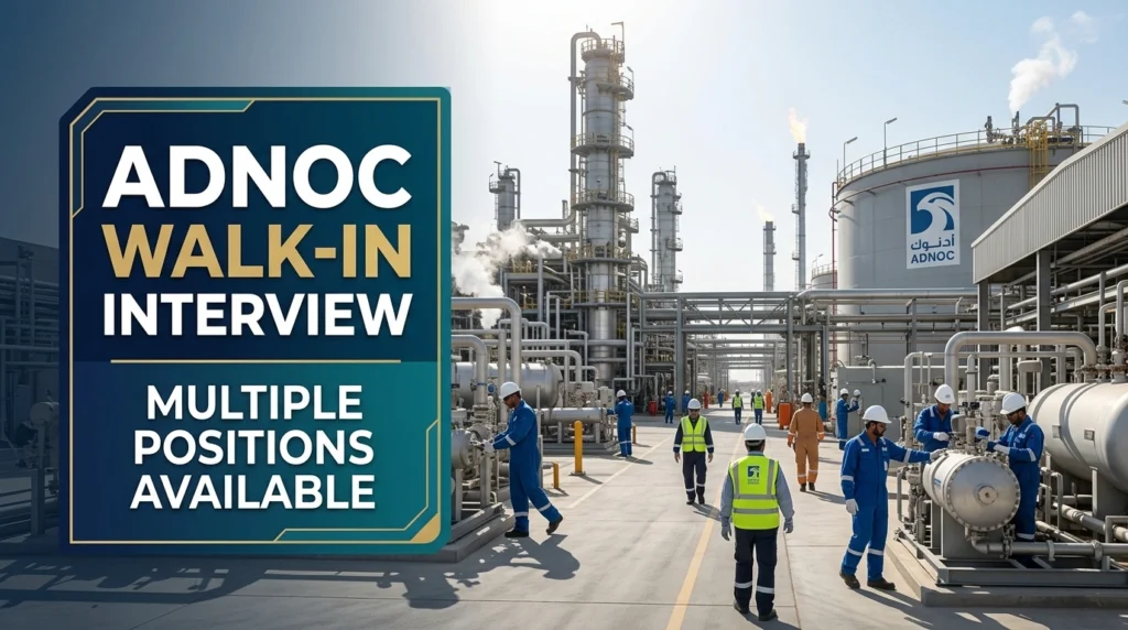 ADNOC Walk in Interview 2026 | Abu Dhabi Oil & Gas Jobs