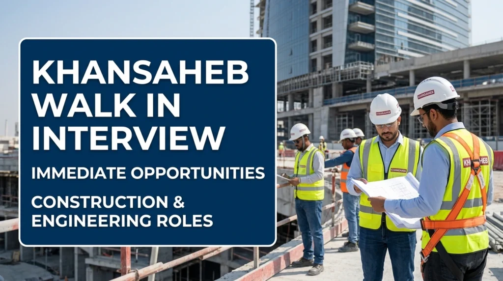 Khansaheb Walk In Interview 2026 | UAE Construction & FM Jobs