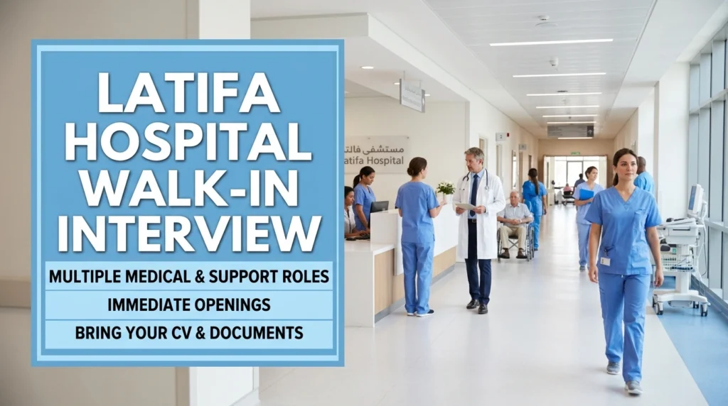 Latifa Hospital Walk in Interview 2026 | DHA Government Jobs