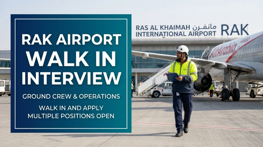 RAK Airport Walk In Interview 2026 | Aviation Ground Staff Jobs