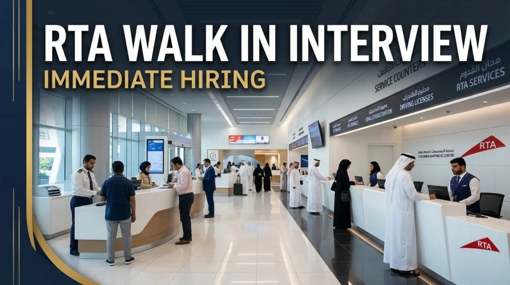 RTA Walk in Interview 2026 | Dubai Taxi & Metro Jobs