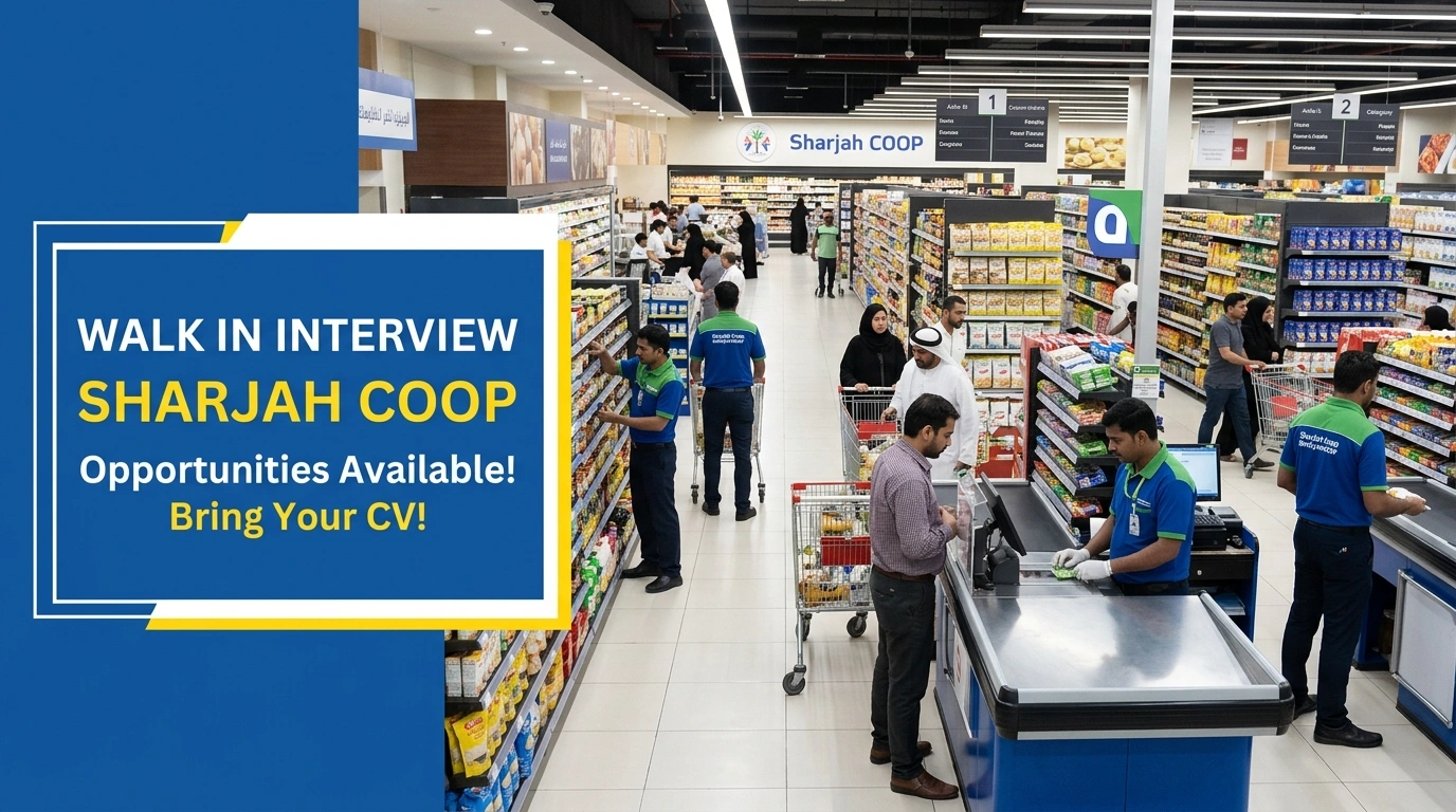 Sharjah Coop Walk in Interview 2026 | Supermarket Jobs