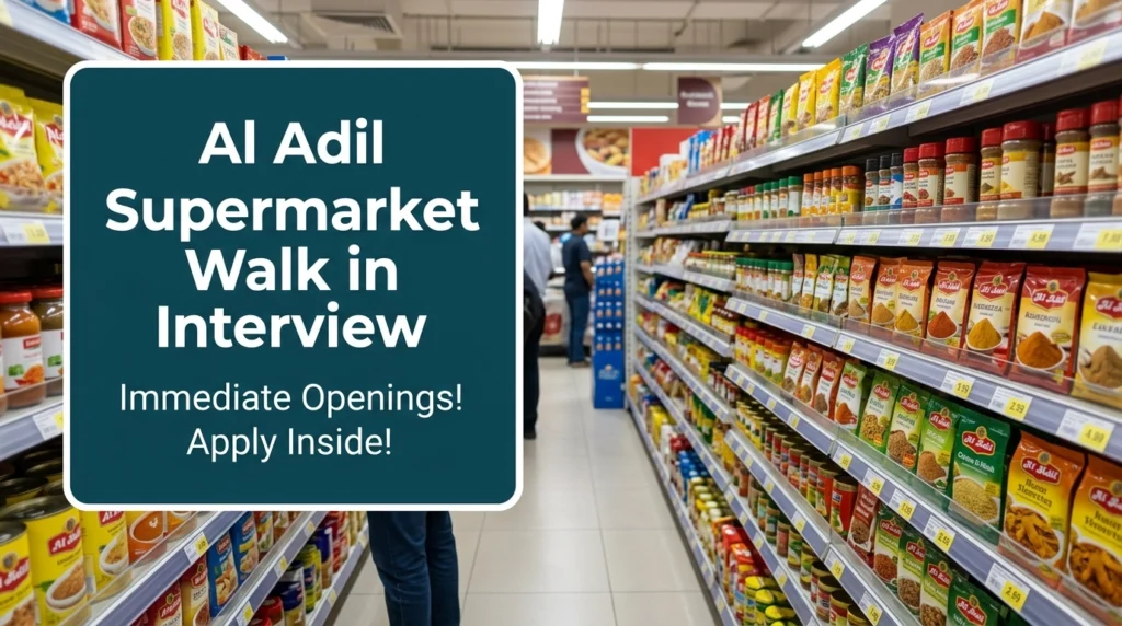Al Adil Supermarket Walk In Interview 2026 | UAE Retail Jobs