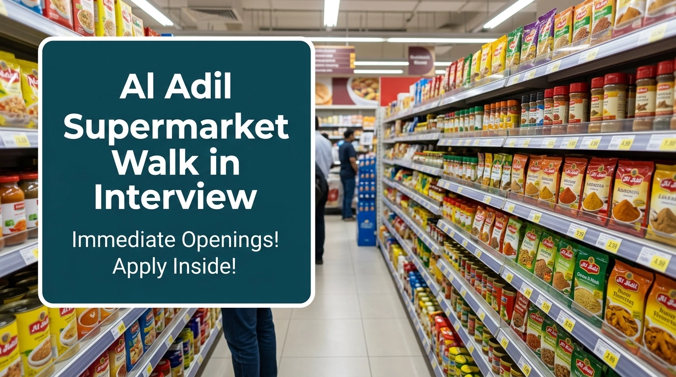 Al Adil Supermarket Walk In Interview 2026 | UAE Retail Jobs