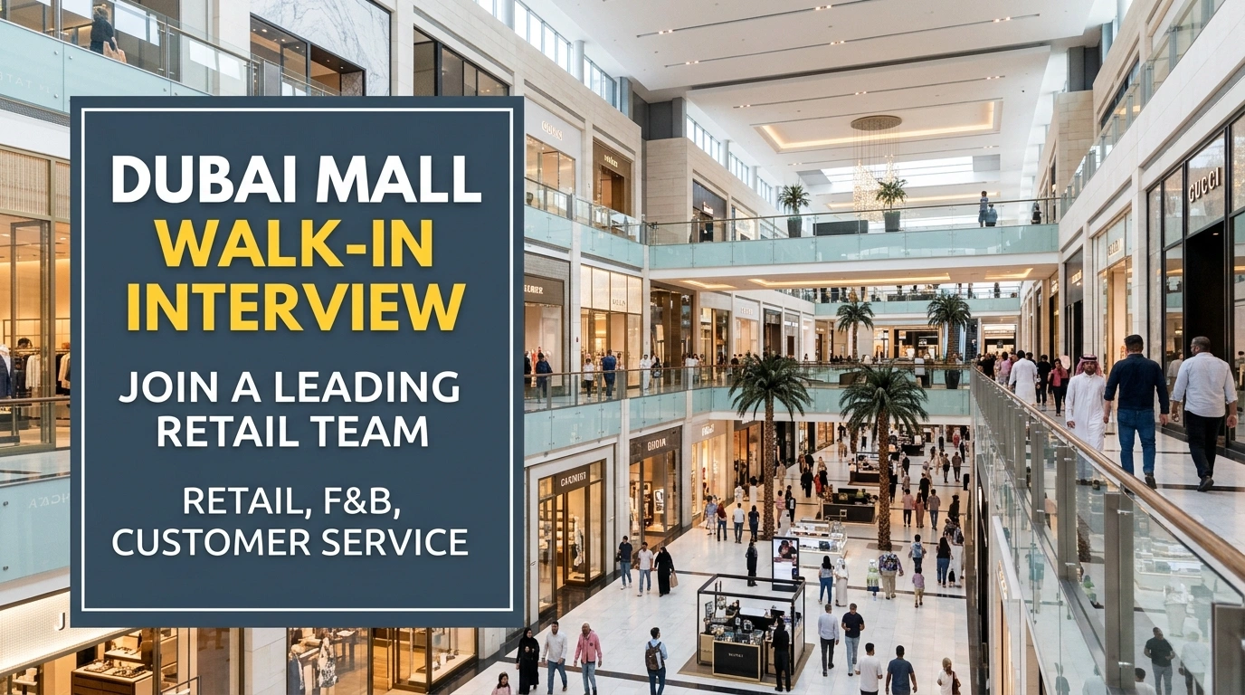 Dubai Mall Walk In Interview 2026 | Emaar Management Jobs