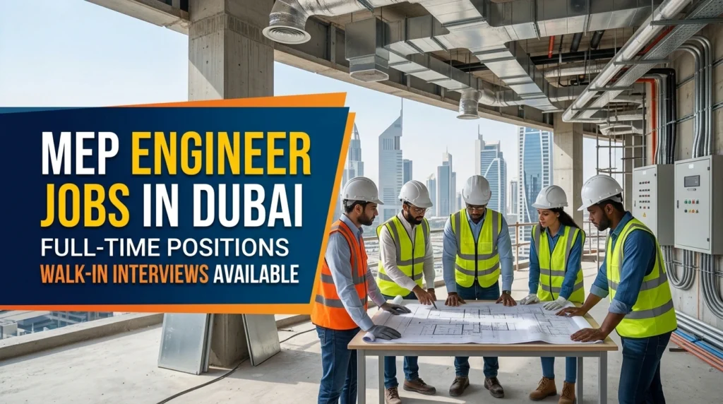 Walk In Interview for MEP Engineer Jobs in Dubai 2026