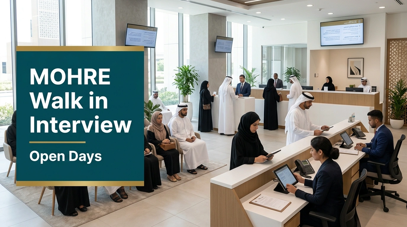 MOHRE Walk In Interview 2026 | UAE Labor & Typing Center Jobs