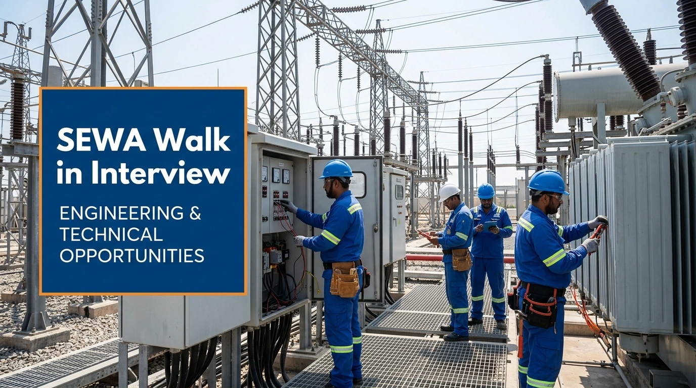 SEWA Walk In Interview 2026 | Sharjah Utility & Engineering Jobs