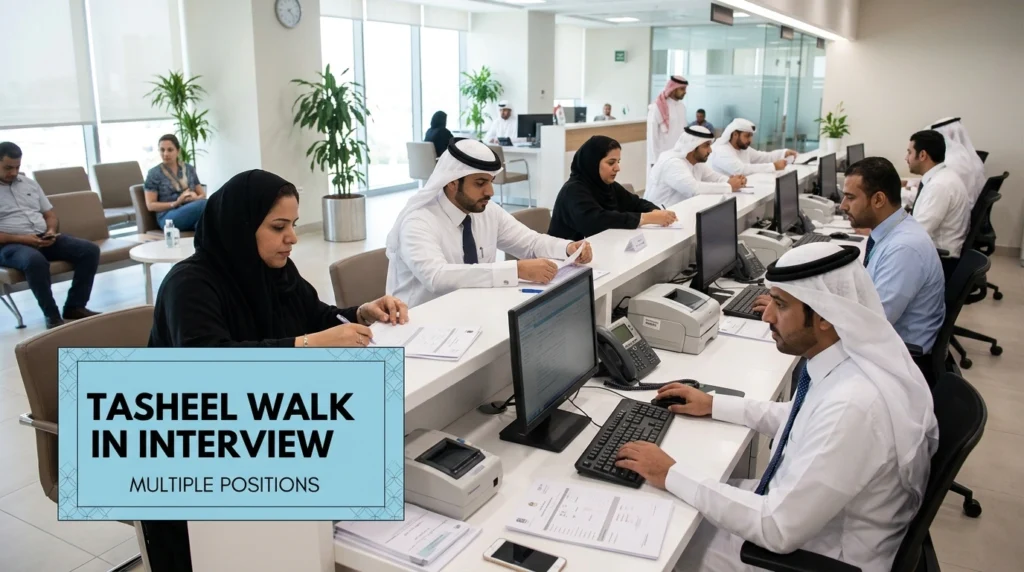 Tasheel Walk In Interview 2026 | UAE Government Typing Jobs