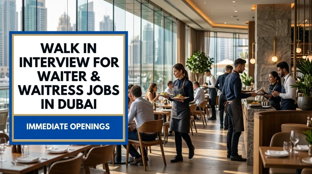 Walk In Interview for Waiter and Waitress Jobs in Dubai 2026