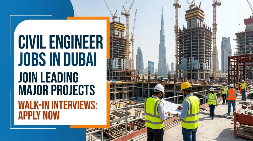 Walk In Interview for Civil Engineer Jobs in Dubai 2026