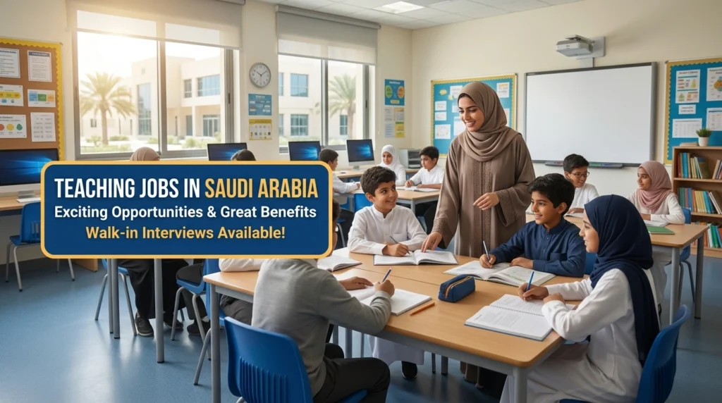 Walk In Interview for Teaching Jobs in Saudi Arabia 2026